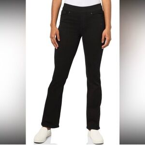 levi strauss signature pull-on bootcut black jeans - size 27